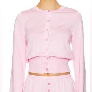 SNDYS X Revolve Pink Button-Up Cardigan
